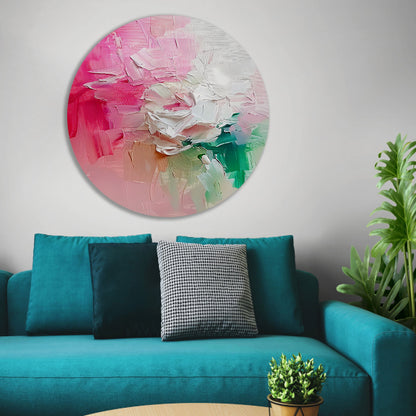 Kleurrijke abstracte bloemen schilderij forex muurcirkel