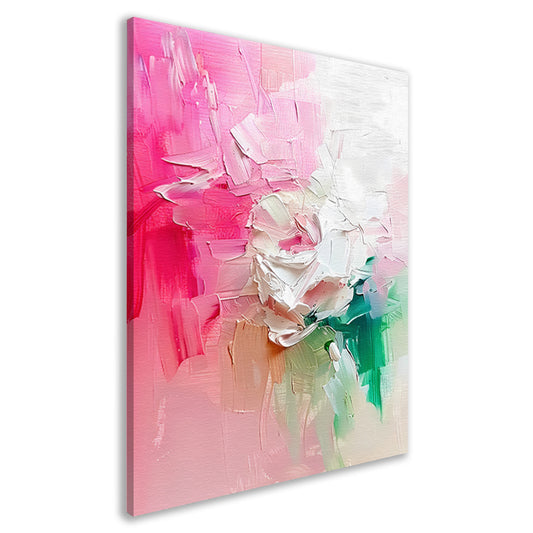 Kleurrijke abstracte bloemen schilderij canvas