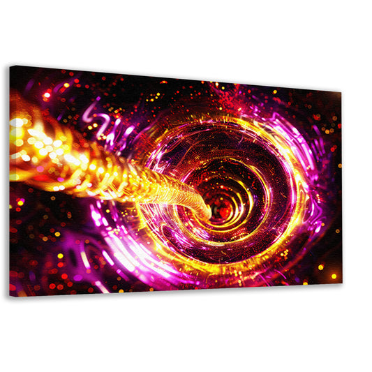 Futuristische tunnel met kleurrijke lichtsporen canvas