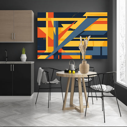 Abstract geometrisch patroon met levendige kleurencanvas