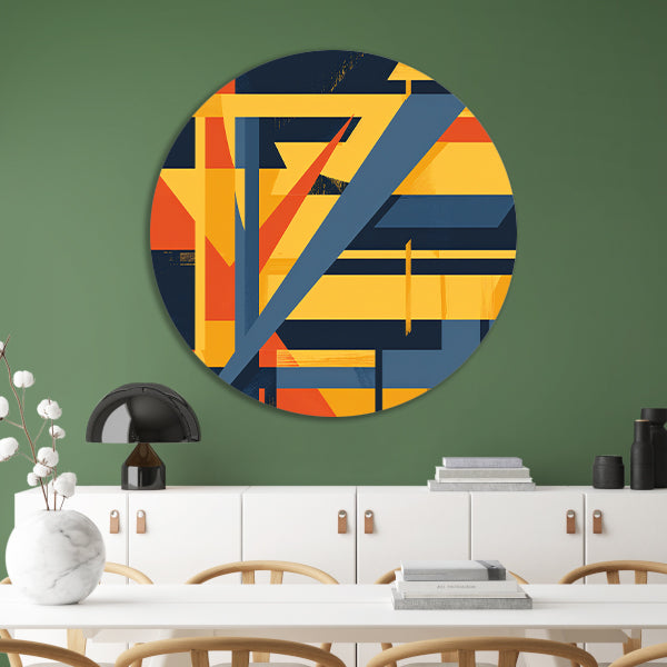 Abstract geometrisch patroon met levendige kleuren forex muurcirkel