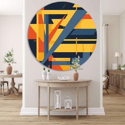 Abstract geometrisch patroon met levendige kleuren forex muurcirkel