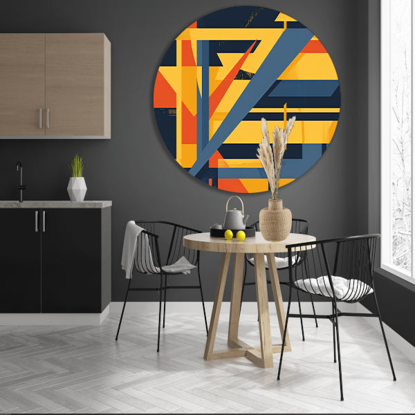 Abstract geometrisch patroon met levendige kleuren forex muurcirkel