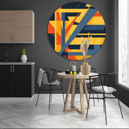 Abstract geometrisch patroon met levendige kleuren forex muurcirkel
