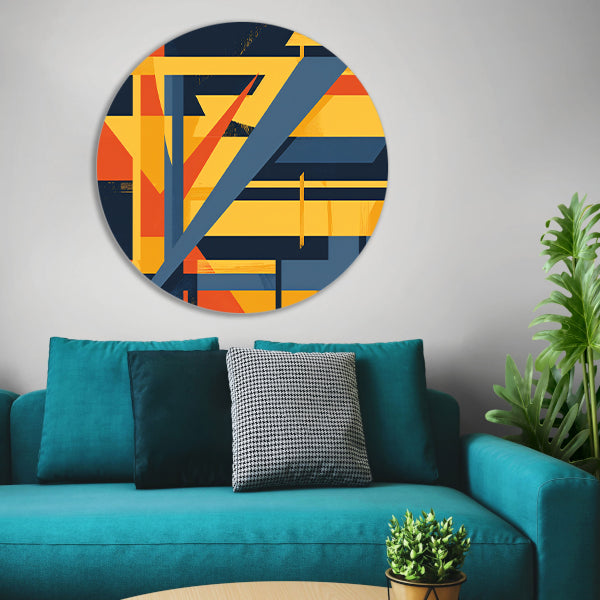 Abstract geometrisch patroon met levendige kleuren forex muurcirkel
