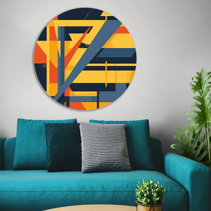 Abstract geometrisch patroon met levendige kleuren forex muurcirkel