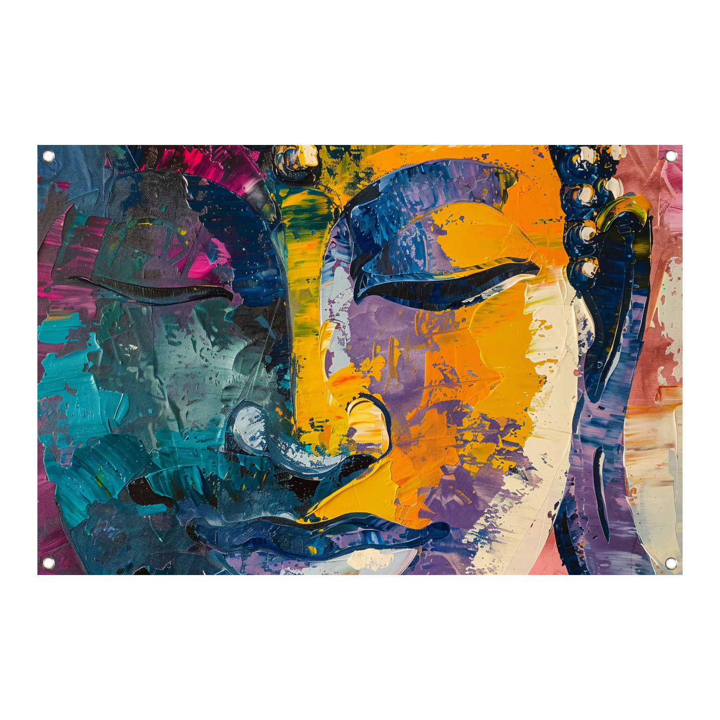 Explosie van Kleur en Dynamiek in Abstracte Kunst tuinposter