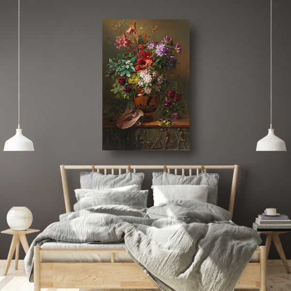 Stilleven met bloemen in een Griekse vaas - Georgius van Os poster