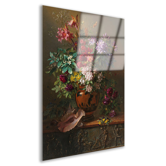 Stilleven met bloemen in een Griekse vaas - Georgius van Os Acrylglas