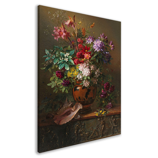 Stilleven met bloemen in een Griekse vaas - Georgius van Os canvas