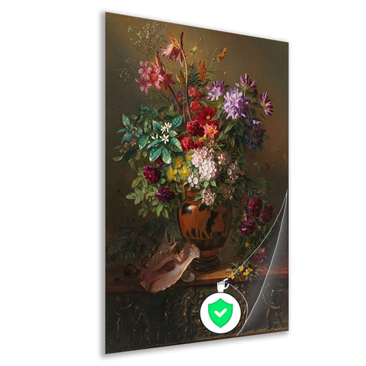 Stilleven met bloemen in een Griekse vaas - Georgius van Os poster