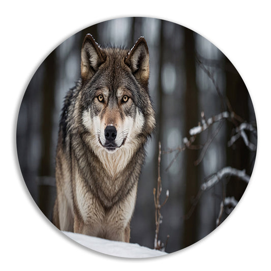 Majestueuze wolf in winterlandschap forex muurcirkel