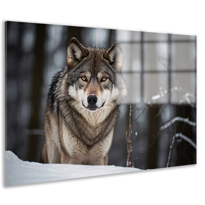 Majestueuze wolf in winterlandschap acrylglas