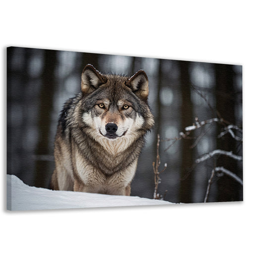 Majestueuze wolf in winterlandschap canvas