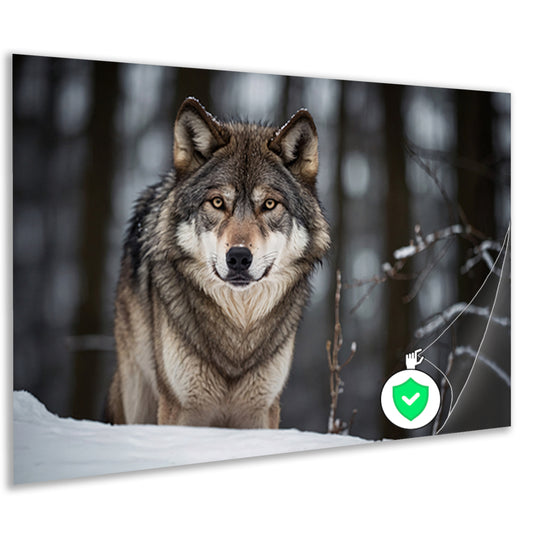 Majestueuze wolf in winterlandschapposter