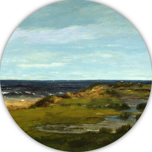 Zeegezicht - Gustave Courbet aluminium muurcirkel