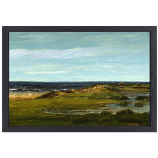 Zeegezicht - Gustave Courbet canvas met baklijst
