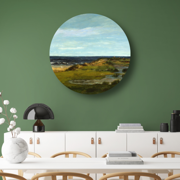 Zeegezicht - Gustave Courbet aluminium muurcirkel