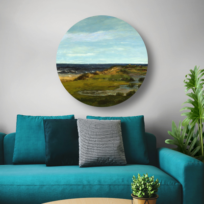 Zeegezicht - Gustave Courbet aluminium muurcirkel
