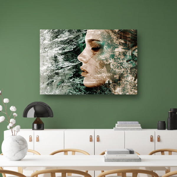 Abstract Gezicht met Dynamische Texturen canvas