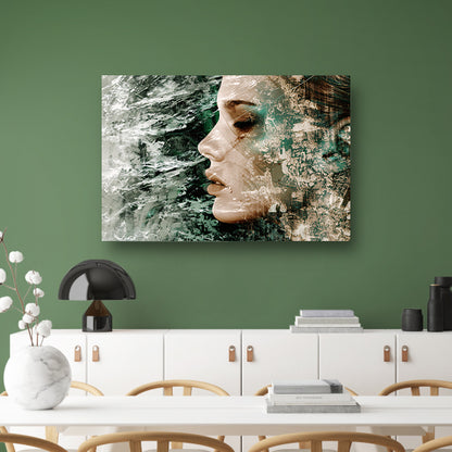 Abstract Gezicht met Dynamische Texturen canvas