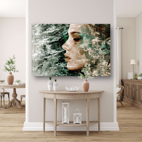 Abstract Gezicht met Dynamische Texturen canvas