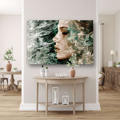 Abstract Gezicht met Dynamische Texturen canvas