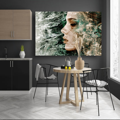 Abstract Gezicht met Dynamische Texturen canvas