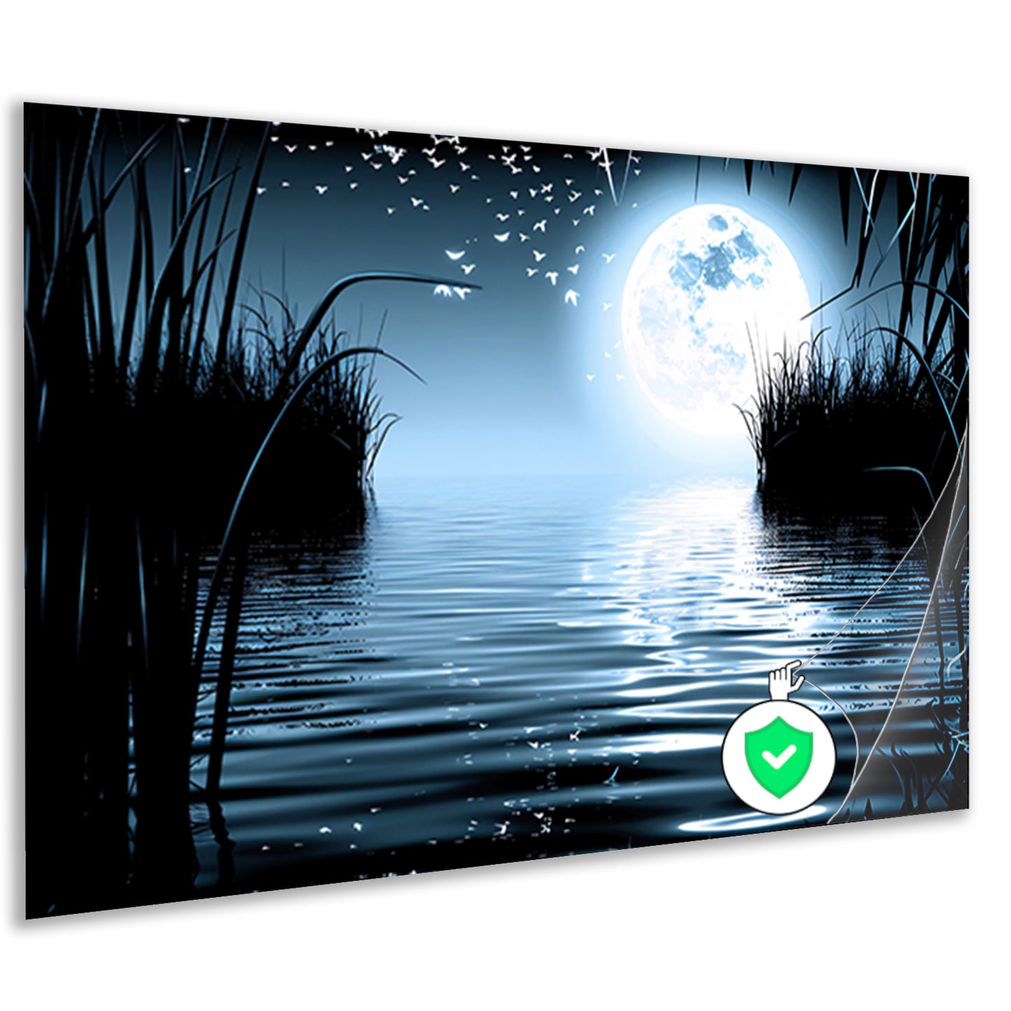 Volle Maan Reflecteert in Water poster