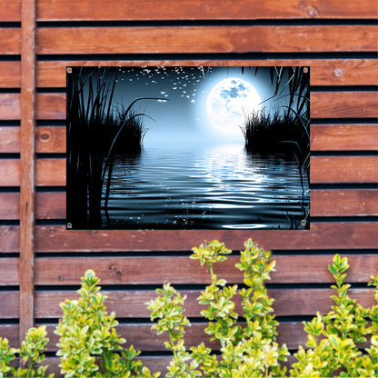 Volle Maan Reflecteert in Water tuinposter