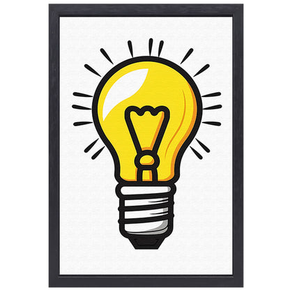 Kleurrijk illustratie van een gloeilamp canvas met baklijst