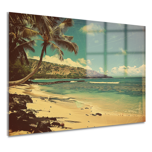 Tropisch Strand met Palmbomen acrylglas
