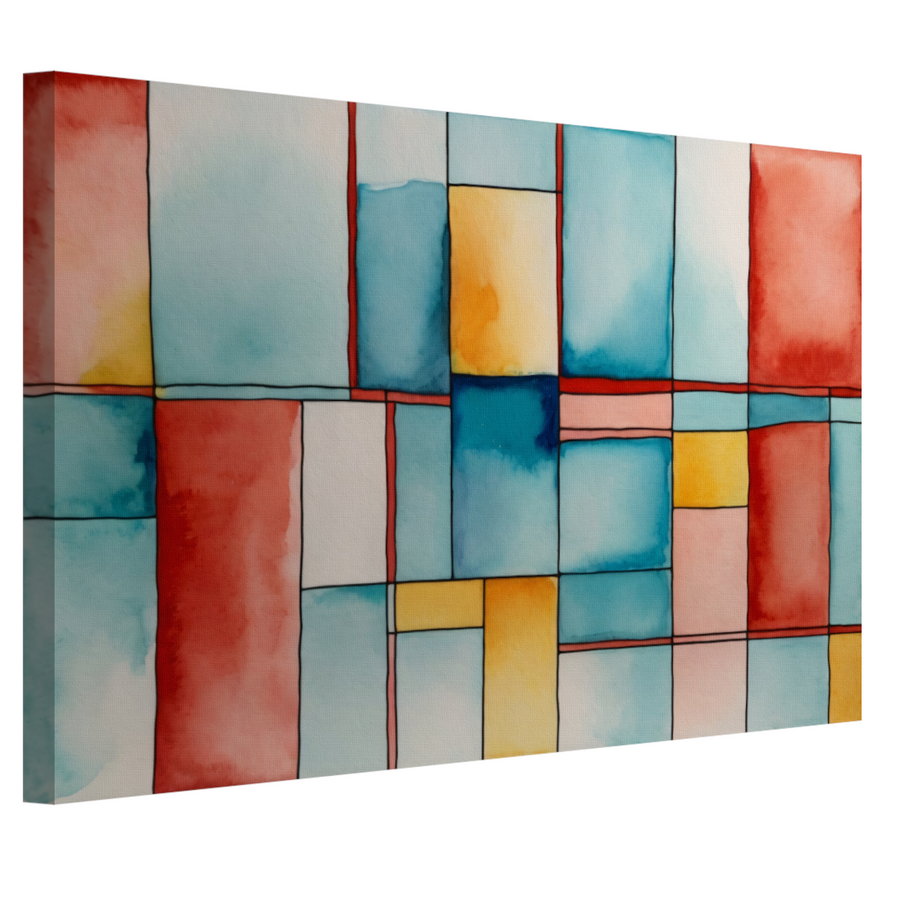 Kleurrijk Abstract Minimalisme in Aquarel canvas