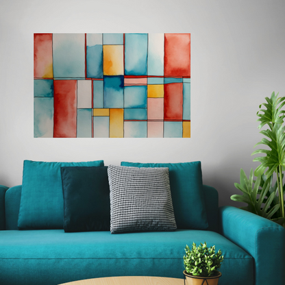 Kleurrijk Abstract Minimalisme in Aquarel poster