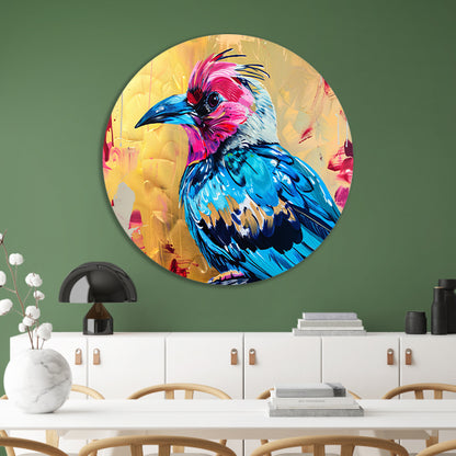 Realistische kleurrijke abstracte vogelkunst forex muurcirkel