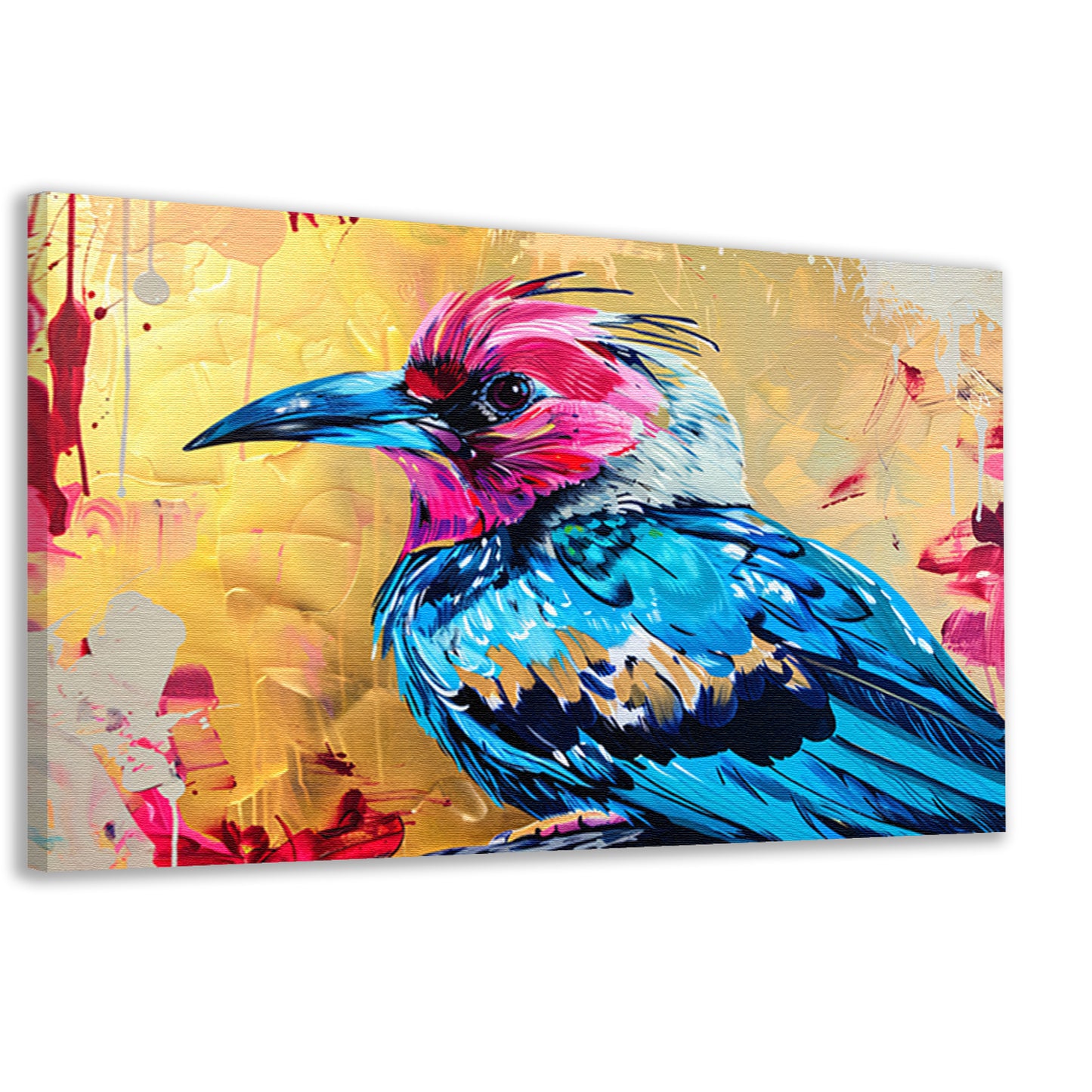 Realistische kleurrijke abstracte vogelkunst canvas