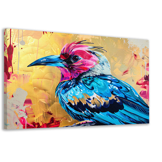 Realistische kleurrijke abstracte vogelkunst canvas