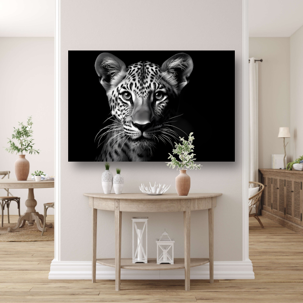 Luiaard in tegenlicht canvas met baklijst