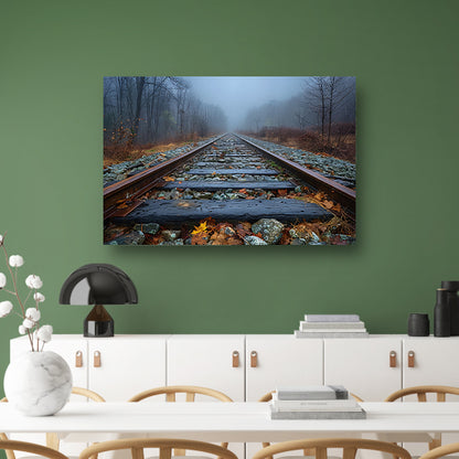 Spoor door landschap canvas