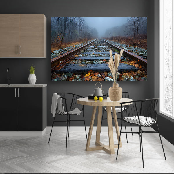 Spoor door landschap canvas