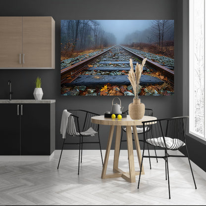 Spoor door landschap canvas