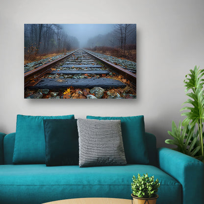 Spoor door landschap canvas