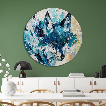Abstract schilderij van een kleurrijke vos forex muurcirkel