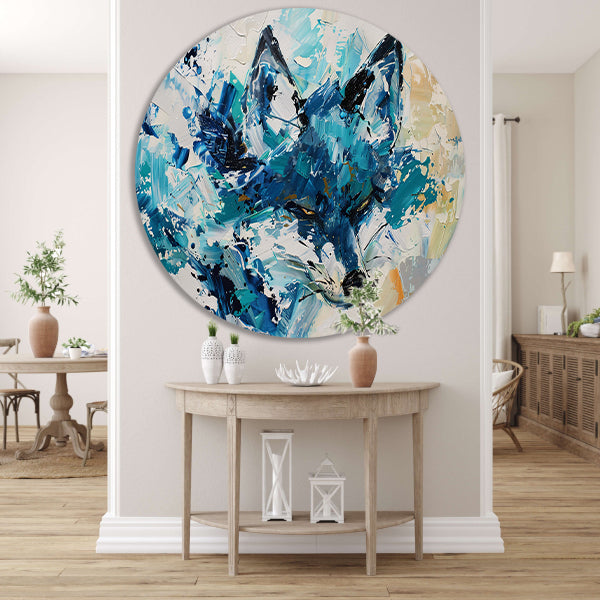 Abstract schilderij van een kleurrijke vos forex muurcirkel