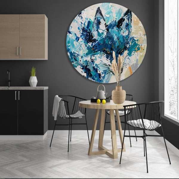 Abstract schilderij van een kleurrijke vos forex muurcirkel