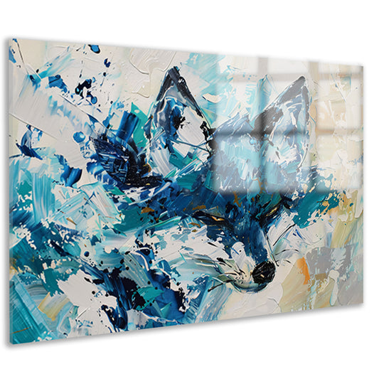 Abstract schilderij van een kleurrijke vos acrylglas
