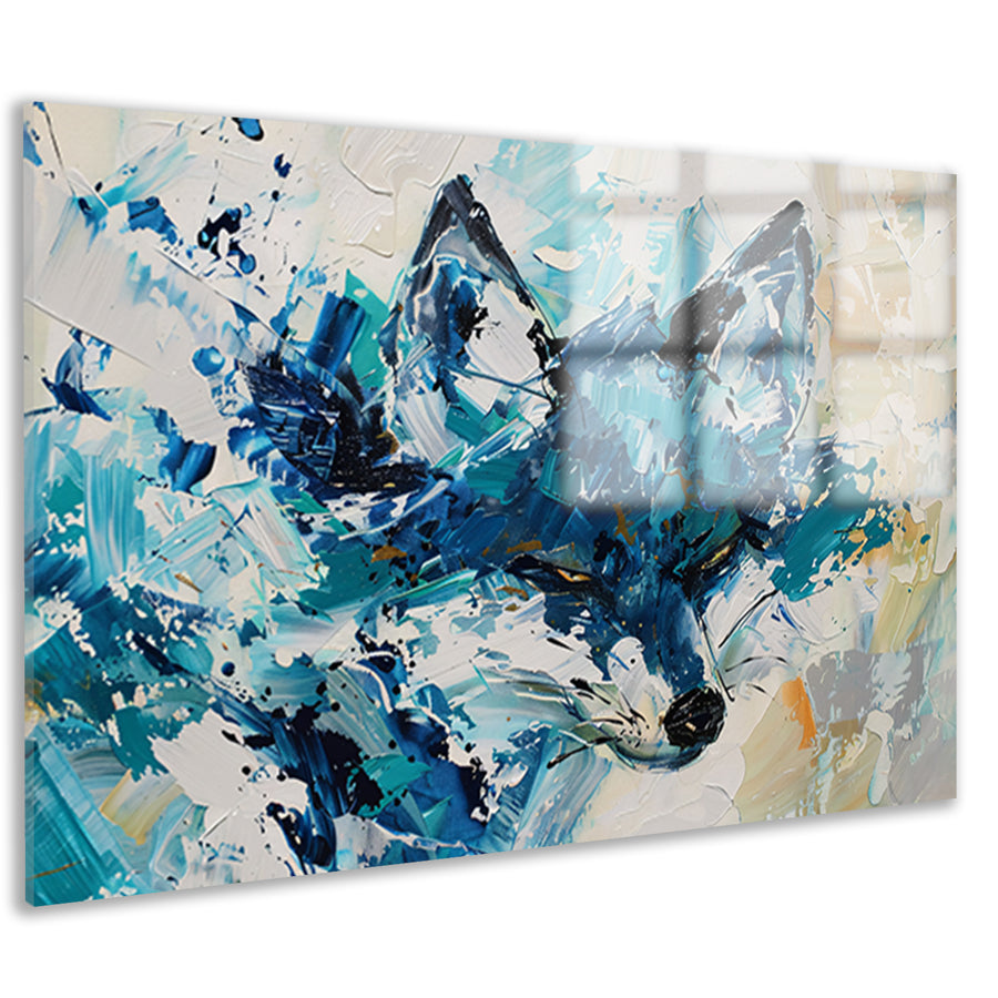Abstract schilderij van een kleurrijke vos acrylglas