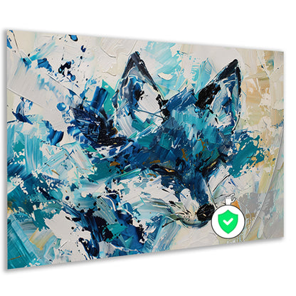Abstract schilderij van een kleurrijke vos poster
