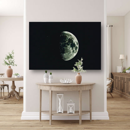 Halve maan in sterrennacht canvas