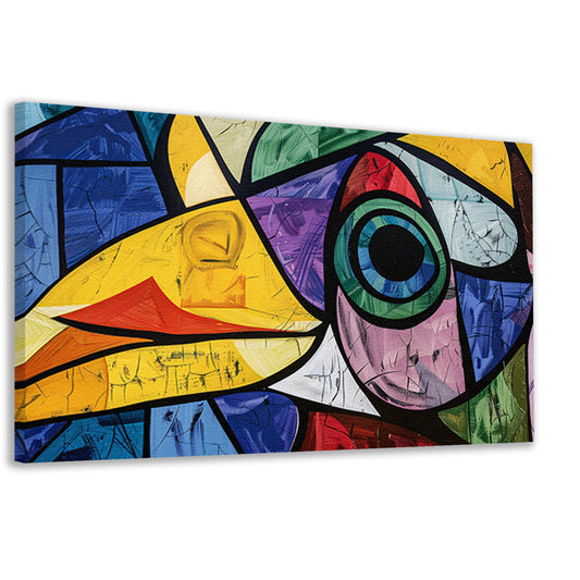 Abstracte kleurrijke vogel met geometrische vormen canvas